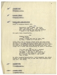 Moe Howard's 8pp. Partial Script From ''Gents Without Cents'' -- The Popular ''Niagara Falls'' Vaudeville Scene, Later Edited by Moe, Including Changing Curly's Name to Curly Joe -- Very Good